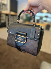 Coach Black & Brown Stud Satchel