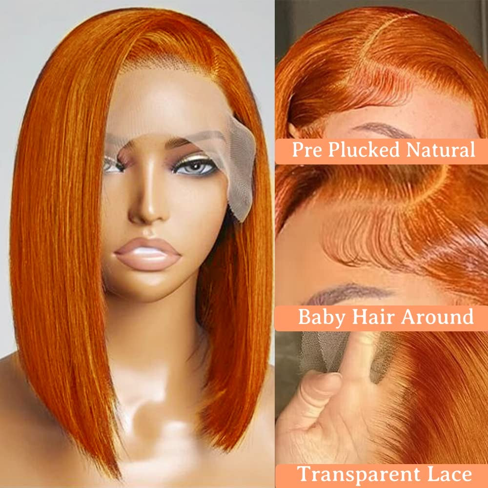 Straight Ginger Lace Front Bob Unit